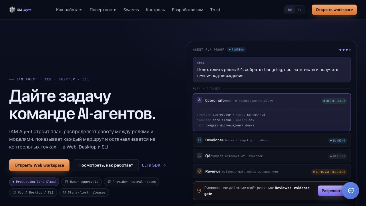 Интерфейс IAM Agent