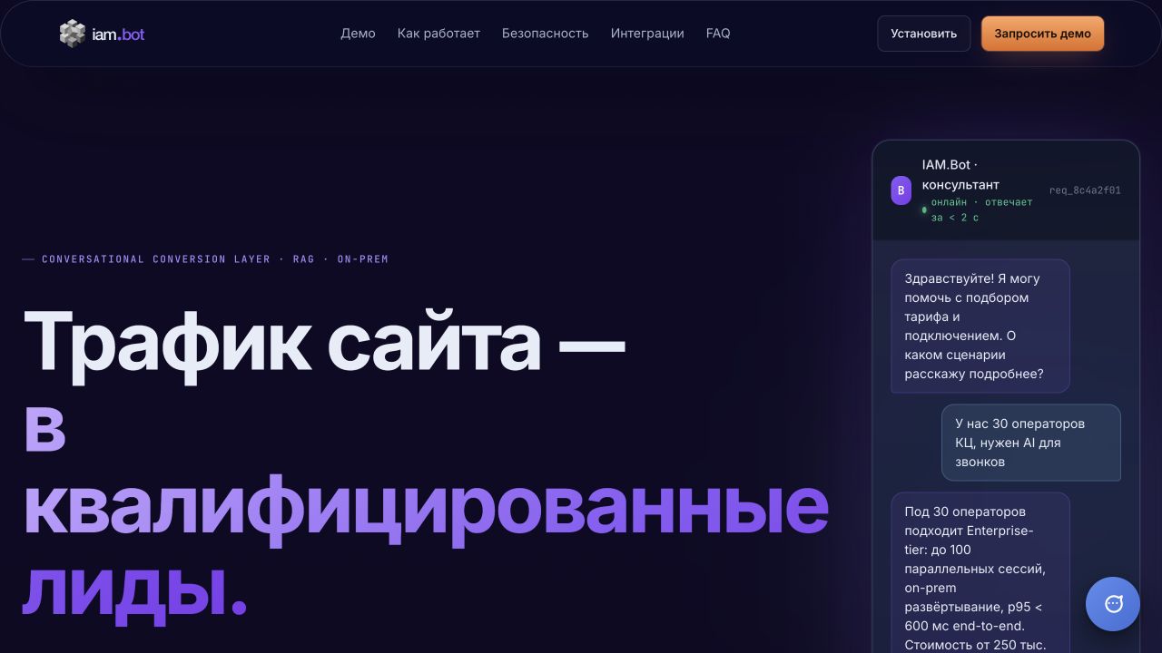 Интерфейс IAM.Bot